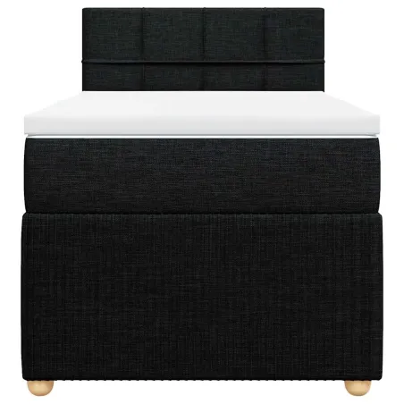 Sommier à lattes de lit avec matelas Noir 100x200 cm Tissu