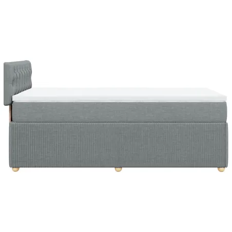 Sommier à lattes de lit avec matelas Gris clair 100x200cm Tissu