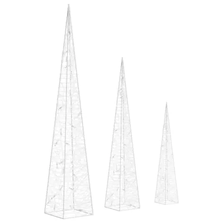 Jeu de cônes lumineux à LED Acrylique Blanc froid 30/45/60 cm