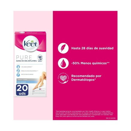 Strisce Depilatorie Corpo Veet Pelle sensibile 20 Unità 2