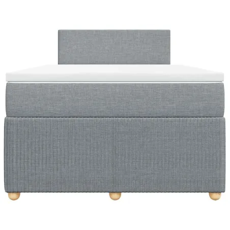 Sommier à lattes de lit et matelas gris clair 120x190 cm tissu