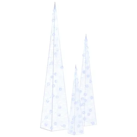 Jeu de cônes lumineux à LED Acrylique Bleu 30/45/60 cm 2