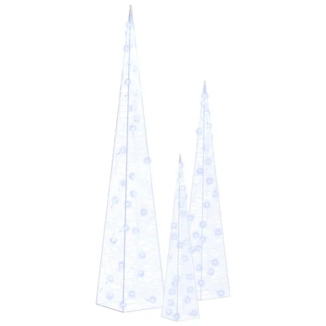 Jeu de cônes lumineux à LED Acrylique Bleu 30/45/60 cm