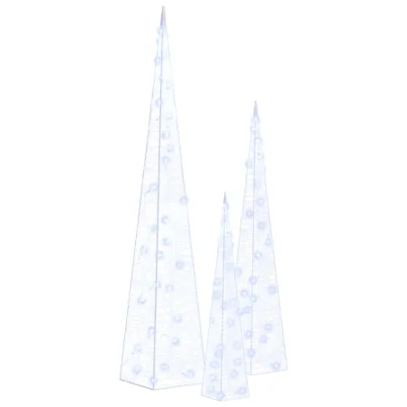 Jeu de cônes lumineux à LED Acrylique Bleu 30/45/60 cm