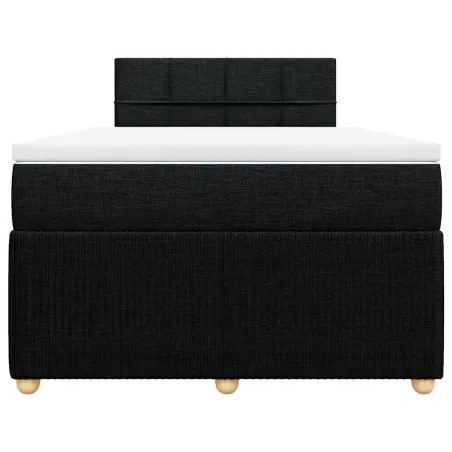 Sommier à lattes de lit avec matelas noir 120x190 cm tissu