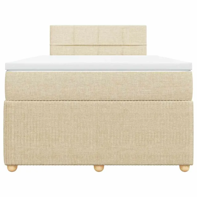 Sommier à lattes de lit avec matelas crème 120x190 cm tissu