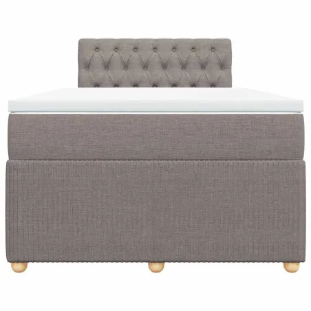 Sommier à lattes de lit avec matelas taupe 120x190 cm tissu