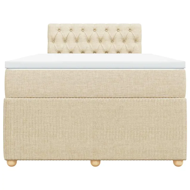 Sommier à lattes de lit avec matelas crème 120x190 cm tissu