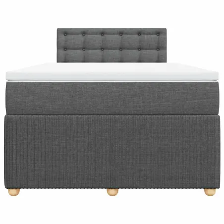 Sommier à lattes de lit avec matelas gris foncé 120x190cm tissu