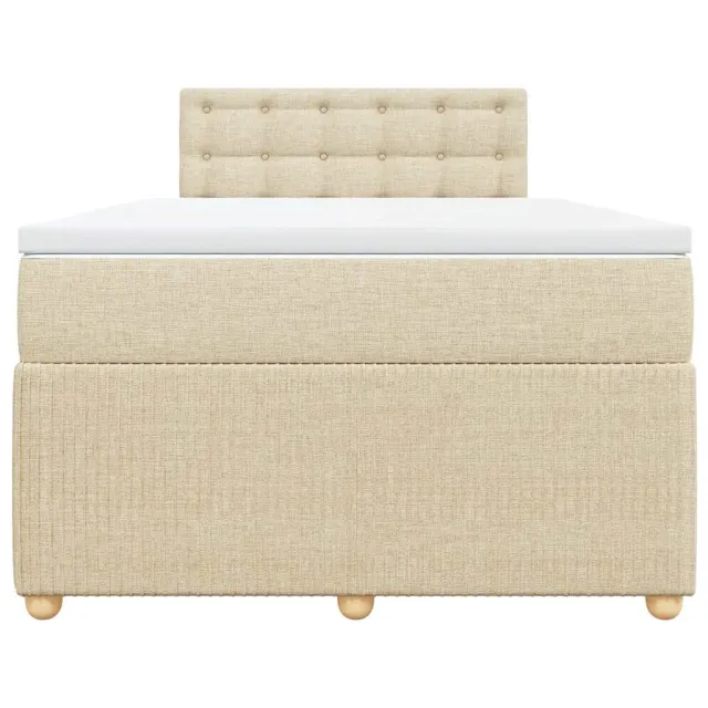 Sommier à lattes de lit avec matelas crème 120x190 cm tissu