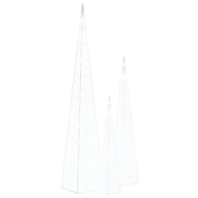 Jeu de cônes lumineux à LED Acrylique Blanc froid 60/90/120 cm