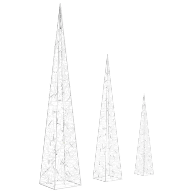 Jeu de cônes lumineux à LED Acrylique Blanc froid 60/90/120 cm