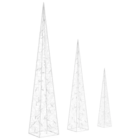 Jeu de cônes lumineux à LED Acrylique Blanc froid 60/90/120 cm