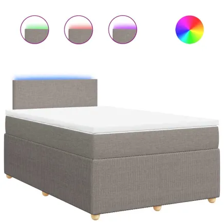 Sommier à lattes de lit avec matelas Taupe 120x200 cm Tissu 2