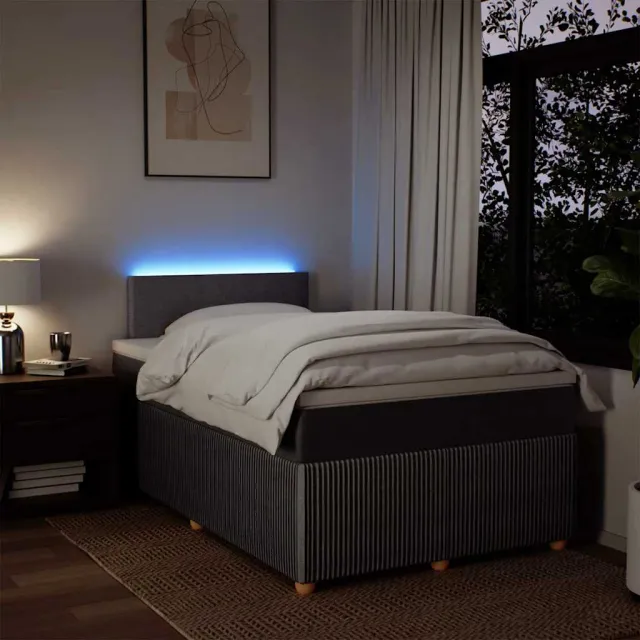 Sommier à lattes de lit avec matelas Taupe 120x200 cm Tissu