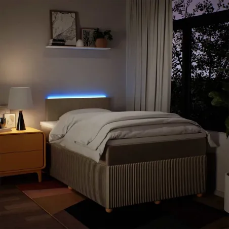 Sommier à lattes de lit avec matelas Crème 120x200 cm Tissu