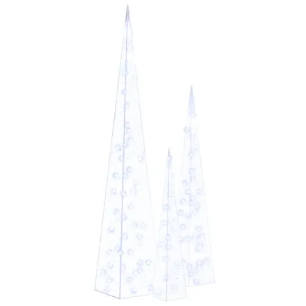 Jeu de cônes lumineux à LED Acrylique Bleu 60/90/120 cm 2