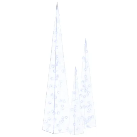 Jeu de cônes lumineux à LED Acrylique Bleu 60/90/120 cm