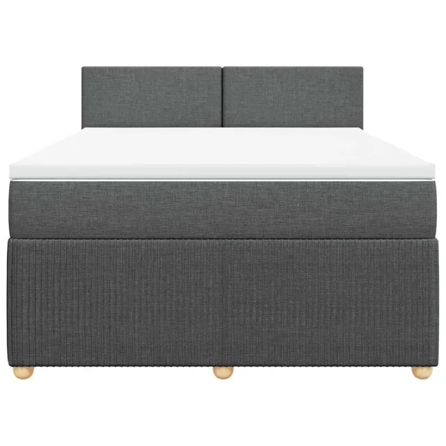 Sommier à lattes de lit avec matelas Gris foncé 140x190cm Tissu