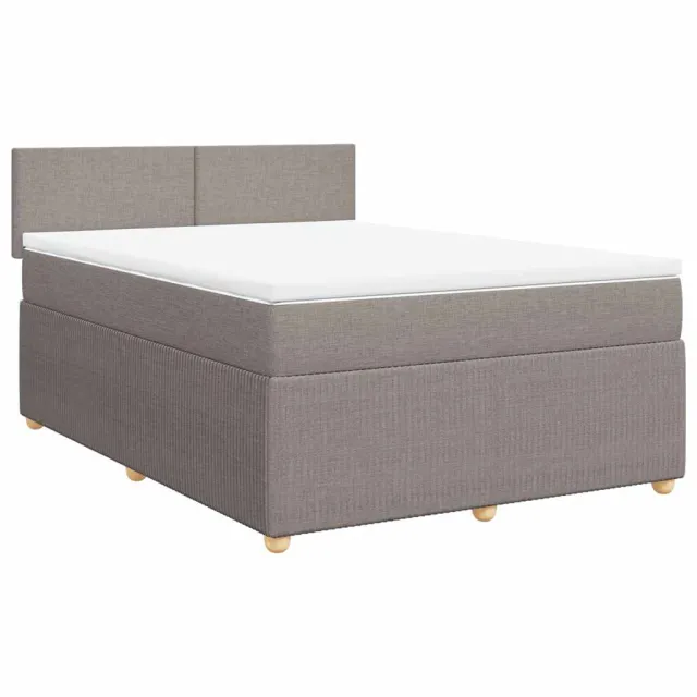 Sommier à lattes de lit avec matelas Taupe 140x190 cm Tissu