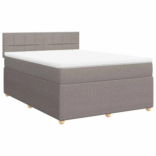Sommier à lattes de lit avec matelas Taupe 140x190 cm Tissu