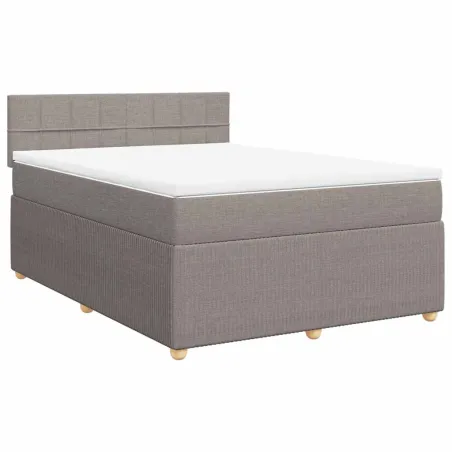 Sommier à lattes de lit avec matelas Taupe 140x190 cm Tissu