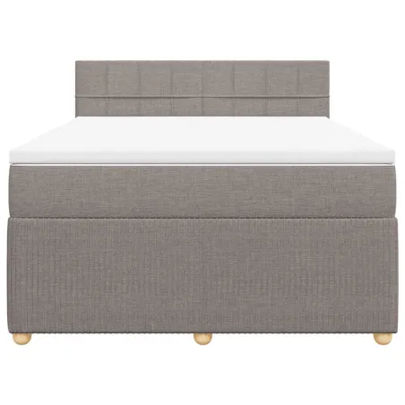 Sommier à lattes de lit avec matelas Taupe 140x190 cm Tissu