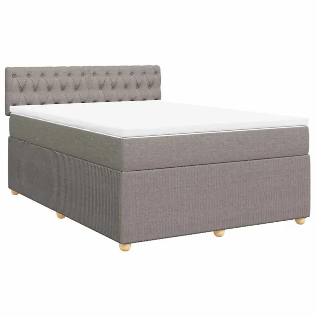 Sommier à lattes de lit avec matelas Taupe 140x190 cm Tissu