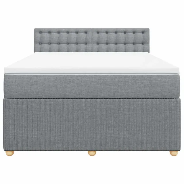 Sommier à lattes de lit avec matelas Gris clair 140x190cm Tissu