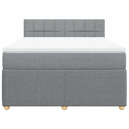 Sommier à lattes de lit avec matelas Gris clair 140x200cm Tissu