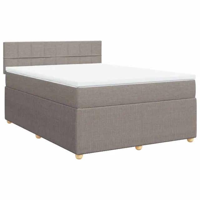Sommier à lattes de lit avec matelas Taupe 160x200 cm Tissu