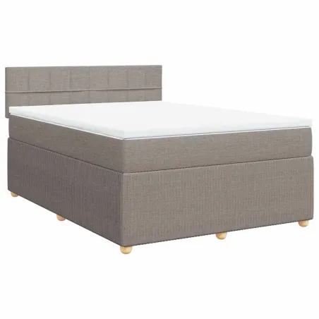 Sommier à lattes de lit avec matelas Taupe 160x200 cm Tissu