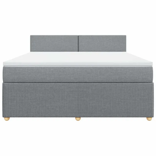 Sommier à lattes de lit avec matelas Gris clair 180x200cm Tissu