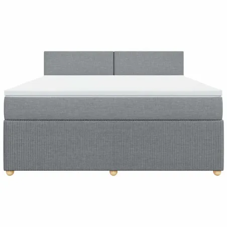 Sommier à lattes de lit avec matelas Gris clair 180x200cm Tissu