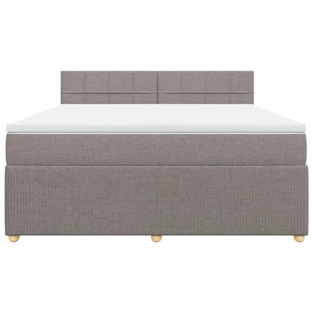 Sommier à lattes de lit avec matelas Taupe 180x200 cm Tissu