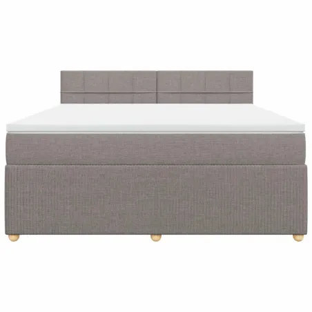 Sommier à lattes de lit avec matelas Taupe 180x200 cm Tissu