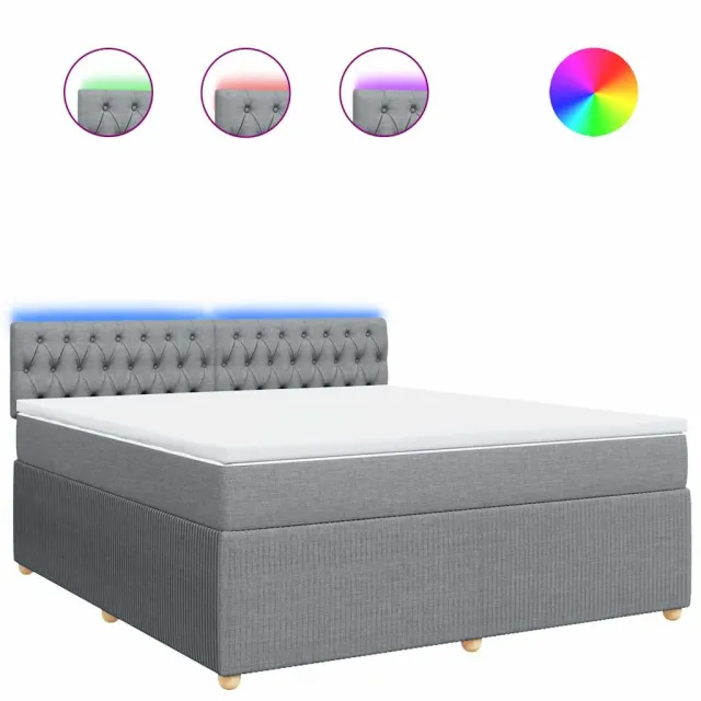 Sommier à lattes de lit avec matelas Gris clair 180x200cm Tissu