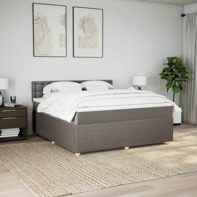 Sommier à lattes de lit avec matelas Taupe 180x200 cm Tissu
