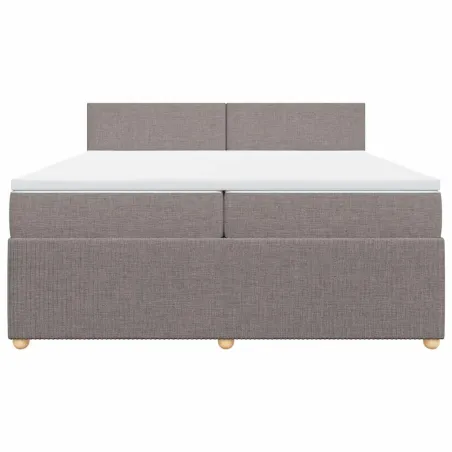Sommier à lattes de lit avec matelas Taupe 200x200 cm Tissu