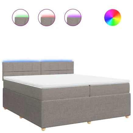 Sommier à lattes de lit avec matelas Taupe 200x200 cm Tissu 2