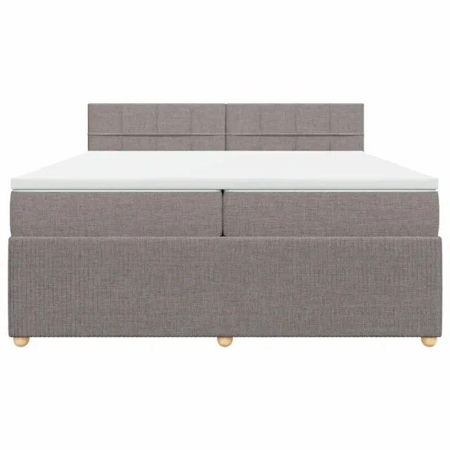 Sommier à lattes de lit avec matelas Taupe 200x200 cm Tissu