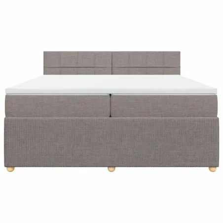 Sommier à lattes de lit avec matelas Taupe 200x200 cm Tissu