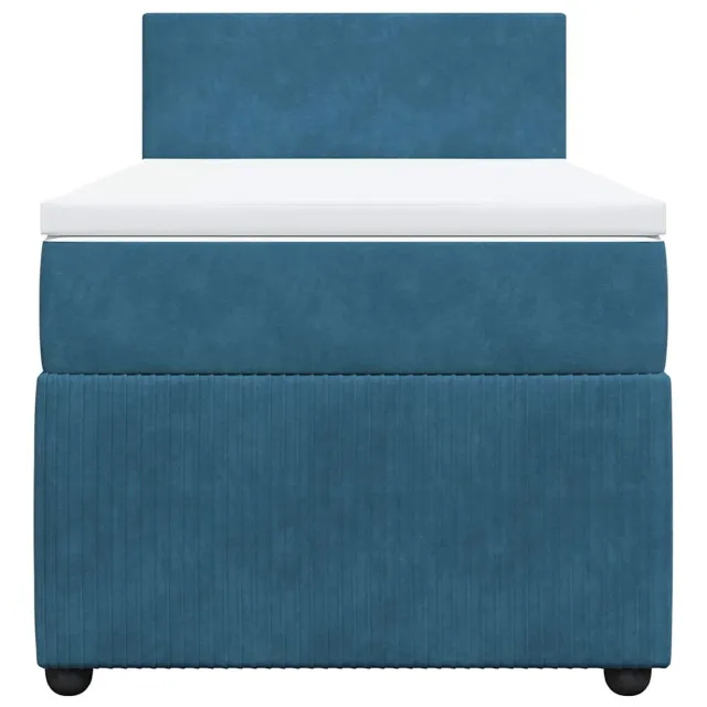 Sommier à lattes de lit avec matelas bleu 80x200 cm velours