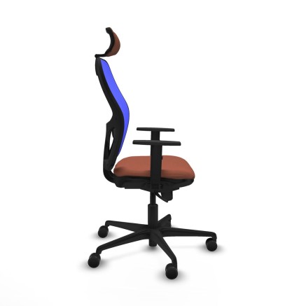 Office Chair with Headrest Piqueras y Crespo 1D036N2 Blue Brown 2