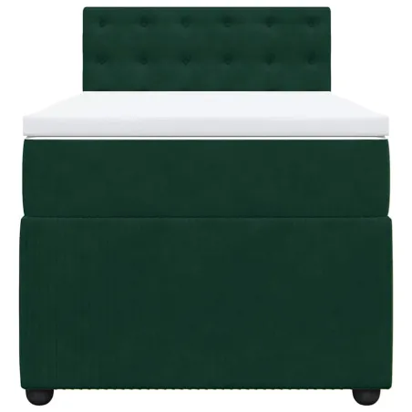 Sommier à lattes de lit et matelas Vert foncé 80x200 cm Velours