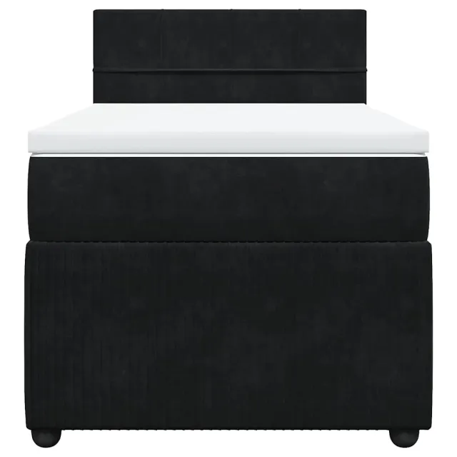 Sommier à lattes de lit avec matelas Noir 90x190 cm Velours