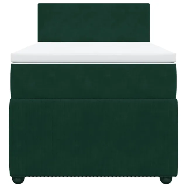 Sommier à lattes de lit avec matelas Vert foncé 90x200 cm