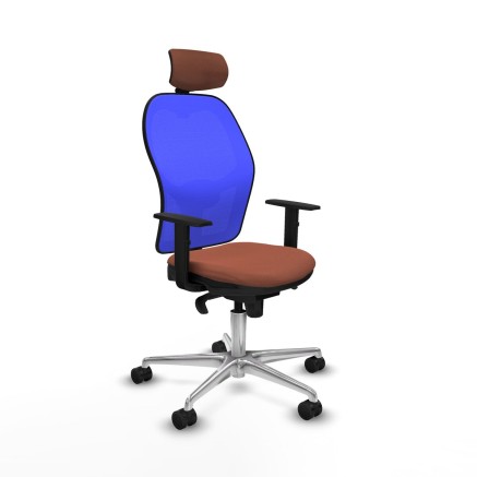 Bürostuhl mit Kopfstütze Piqueras y Crespo 1D086N2 Blau Braun