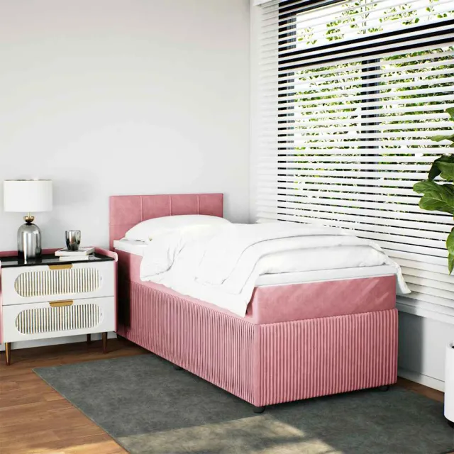 Sommier à lattes de lit avec matelas Rose 90x200 cm Velours