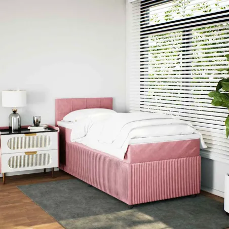 Sommier à lattes de lit avec matelas Rose 90x200 cm Velours